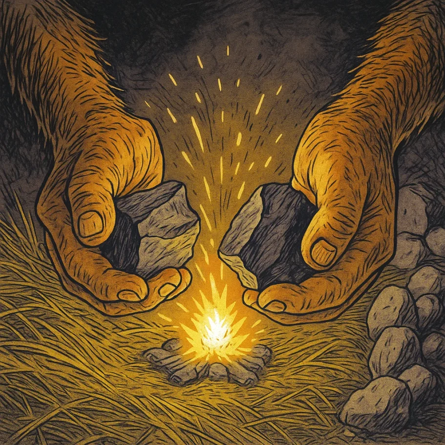 Fleckie fliegt weg Illustration von Fleckie, der nach oben fliegt.