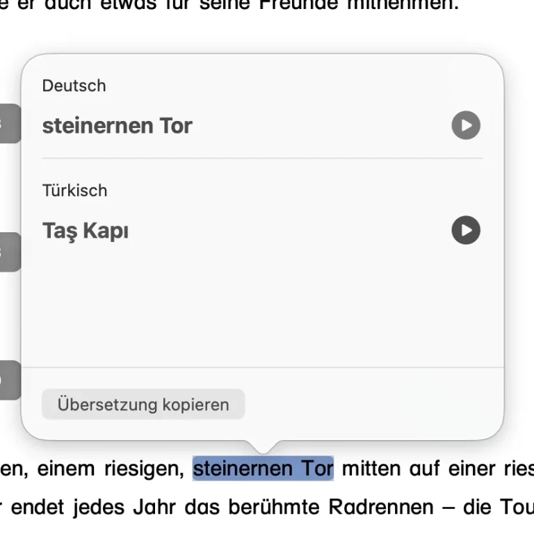 Screenshot Übersetzung Screenshot mit der Übersetzungsfunktion