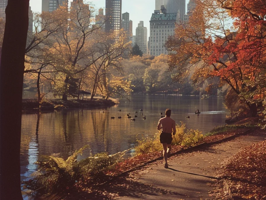 Bild aus dem Buch Living in the long run. Marathon Läufer im Central Park in New York.