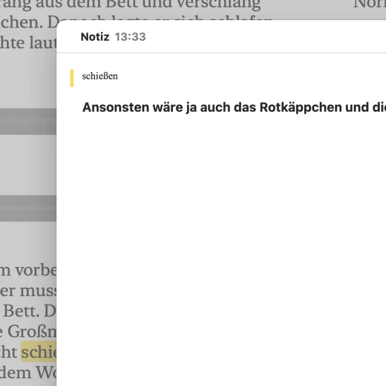 Screenshot mit der Notizfunktion